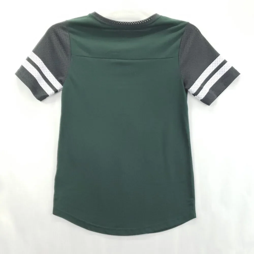 Nike Michigan State Spartans Shirt Womens Small Green Gray Crew Neck Pullover